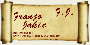 Franjo Jakić vizit kartica
